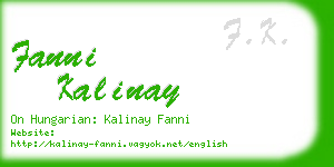 fanni kalinay business card
